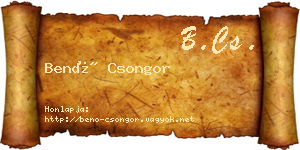 Benő Csongor névjegykártya