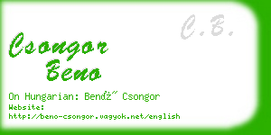 csongor beno business card